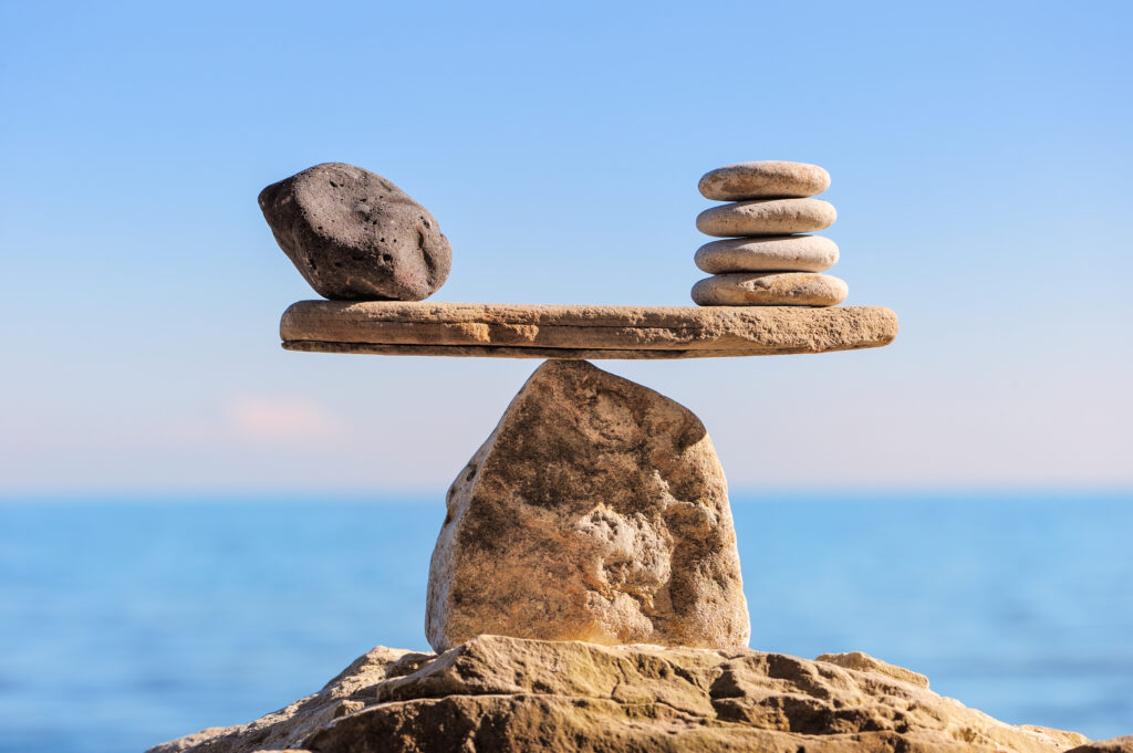 rocks balanced to represent hormone balance