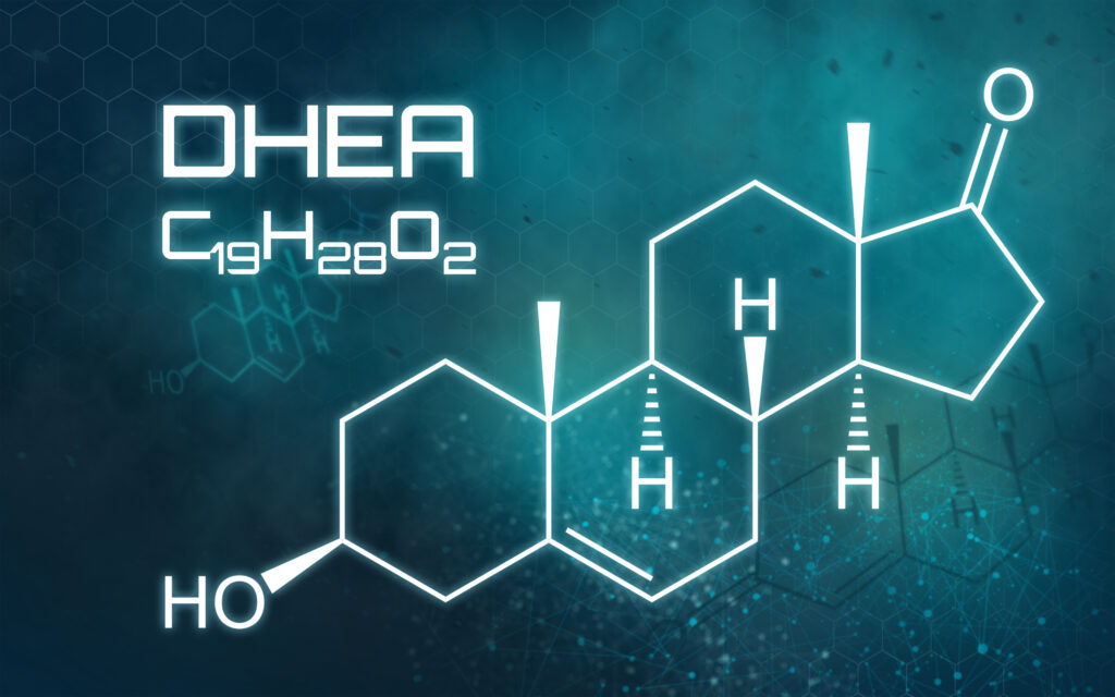 Chemical formula of DHEA a steroid hormone